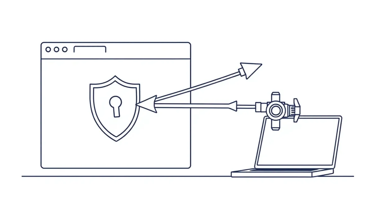 Illustration: Two distinct digital arrows diverge from a single browser window.
