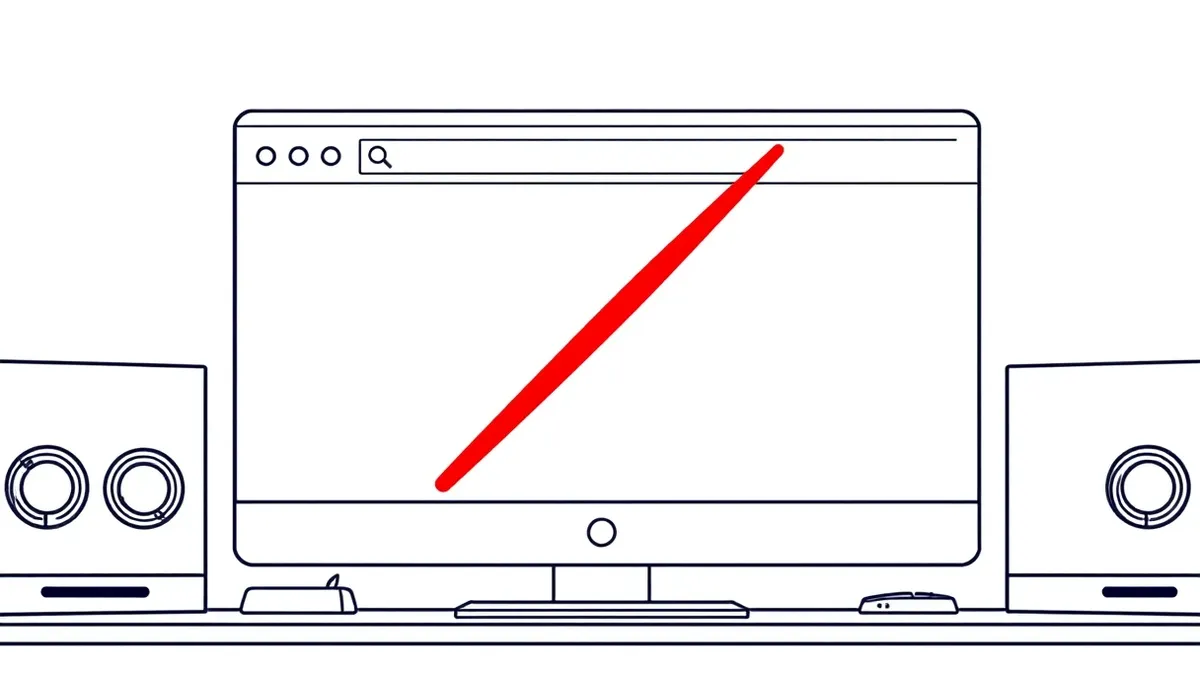 Illustration: A blank web browser window sits on a desk, its header bar faded and translucent like glass.