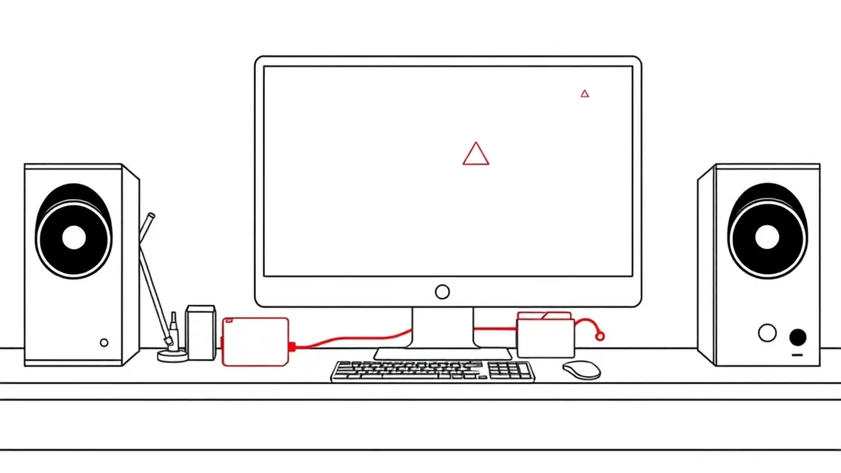 Illustration: A white computer terminal sits on a wooden desk.