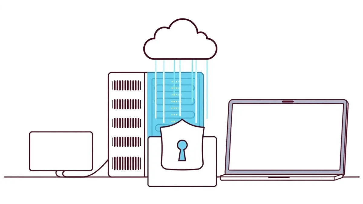 Illustration: A glowing cloud icon floats above a server, emitting short-lived energy pulses that connect to an application box below.