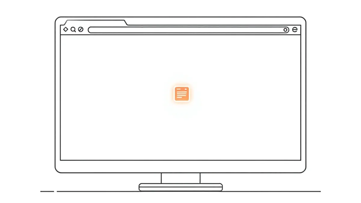 Illustration: A web browser window displays a blank interface where a tiny, glowing data fragment quietly replaces a foundational structural element.